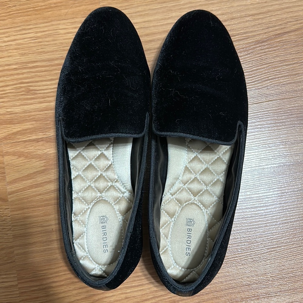Birdies Starling Black velvet loafer